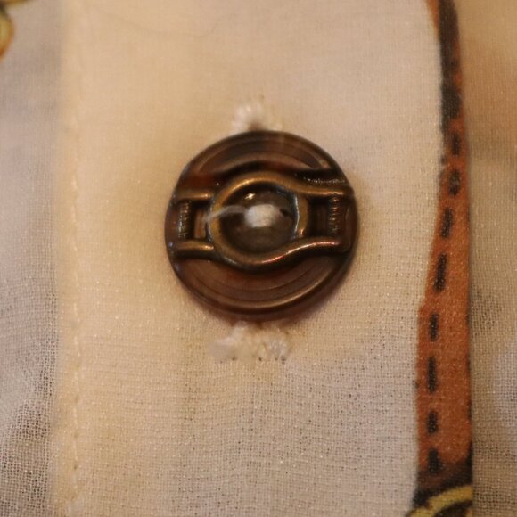 St John Sport Sheer Med Button Down Mob Wife Retro Glam Rock Equestrian - Picture 4 of 12